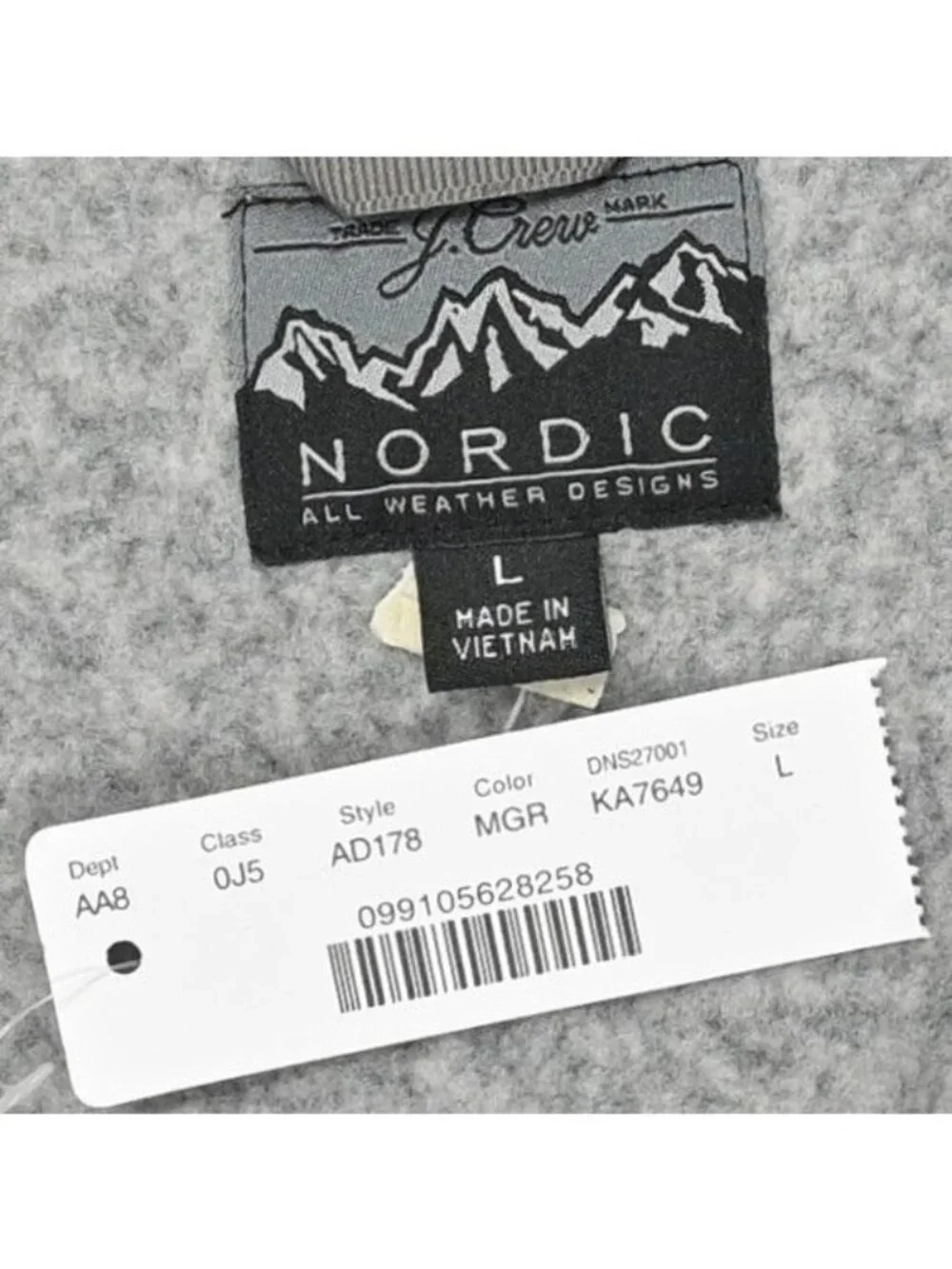 J.Crew Nordic Half-Zip Pullover in Polartec Sweater Fleece AD178 in Grey